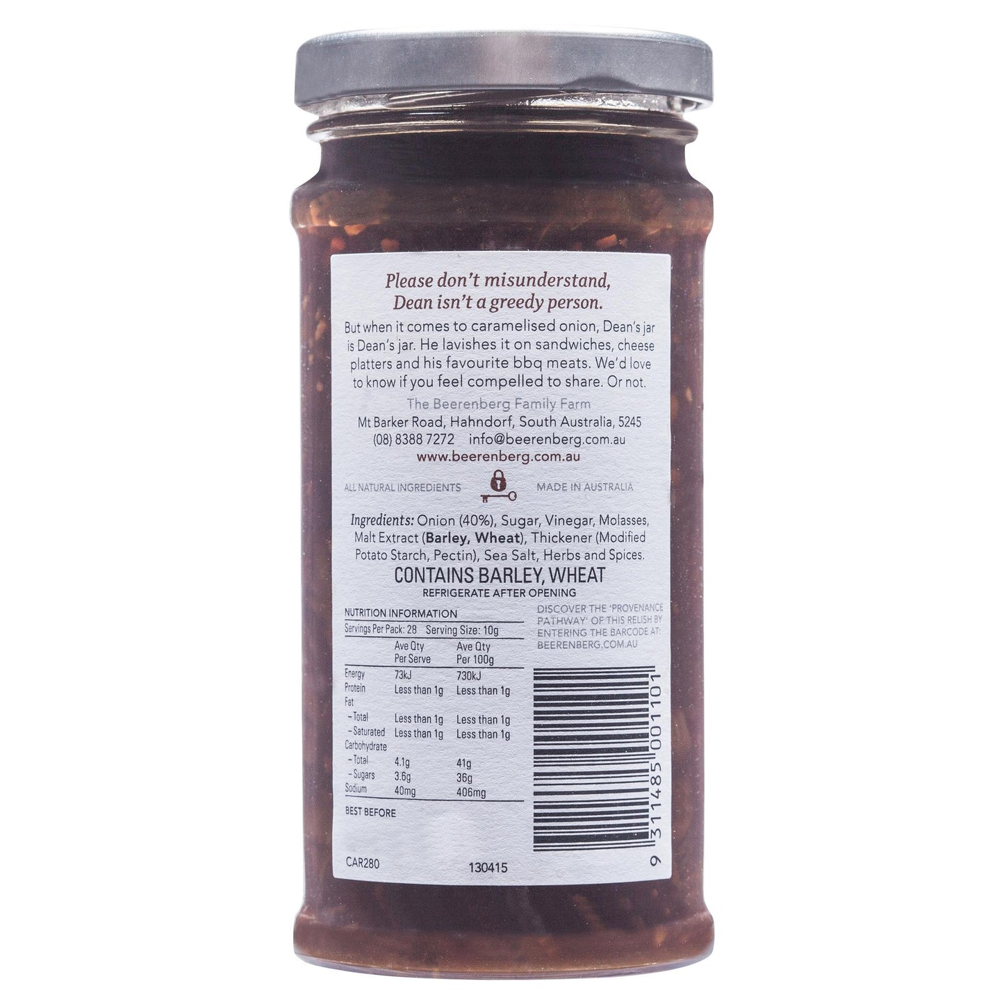 Beerenberg Caramelised Onion 280g , Grocery-Oils - HFM, Harris Farm Markets
- 2
