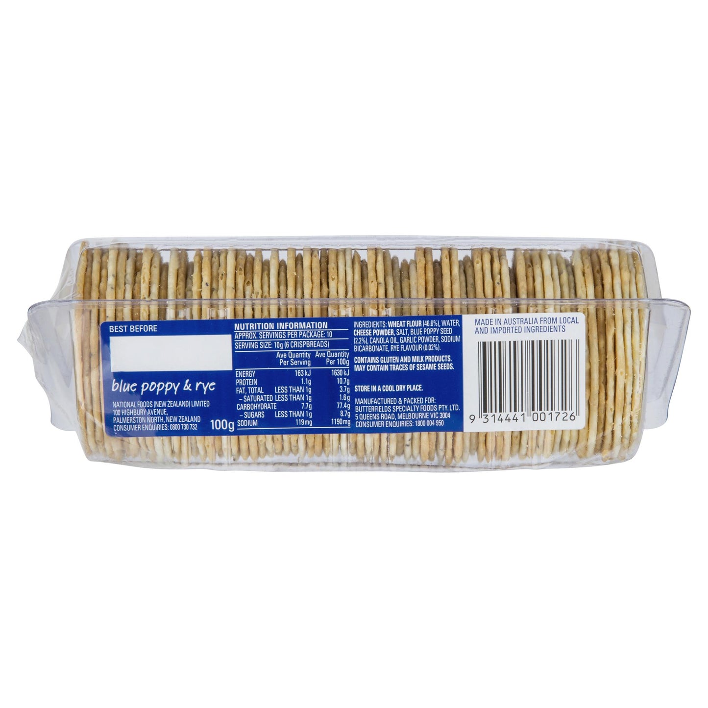 South Cape Crisp Poppy 100g , Grocery-Biscuits - HFM, Harris Farm Markets
- 2
