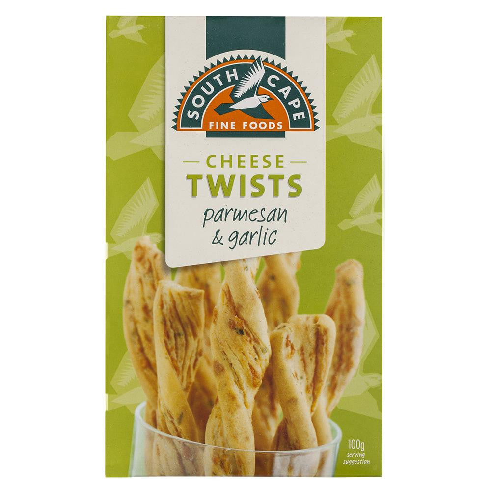 South Cape Cheese Twists- Parmesan & Garlic 100g , Grocery-Biscuits - HFM, Harris Farm Markets
- 1