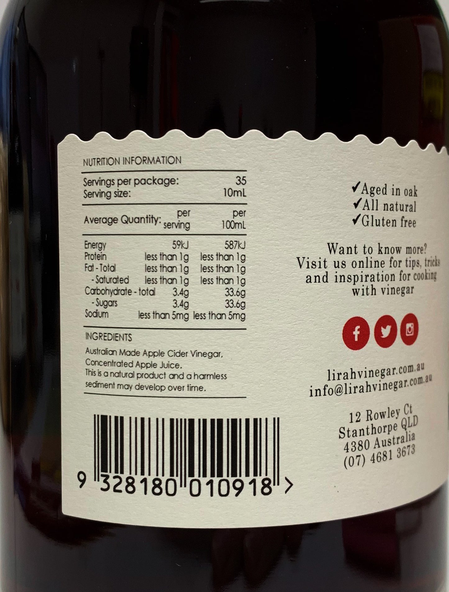 Lirah Apple Cider Vinegar 350ml
