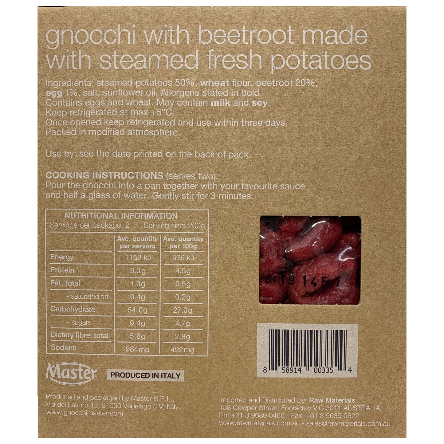 Mamma emma Beetroot Gnocchi 400g