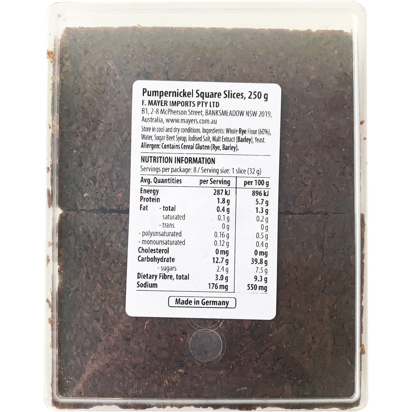 Delba - Pumpernickel Square Slices - Whole Grain | Harris Farm Online