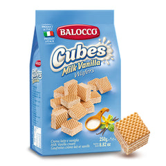 Balocco Wafers Cubes Milk Vanilla 250g | Harris Farm Online