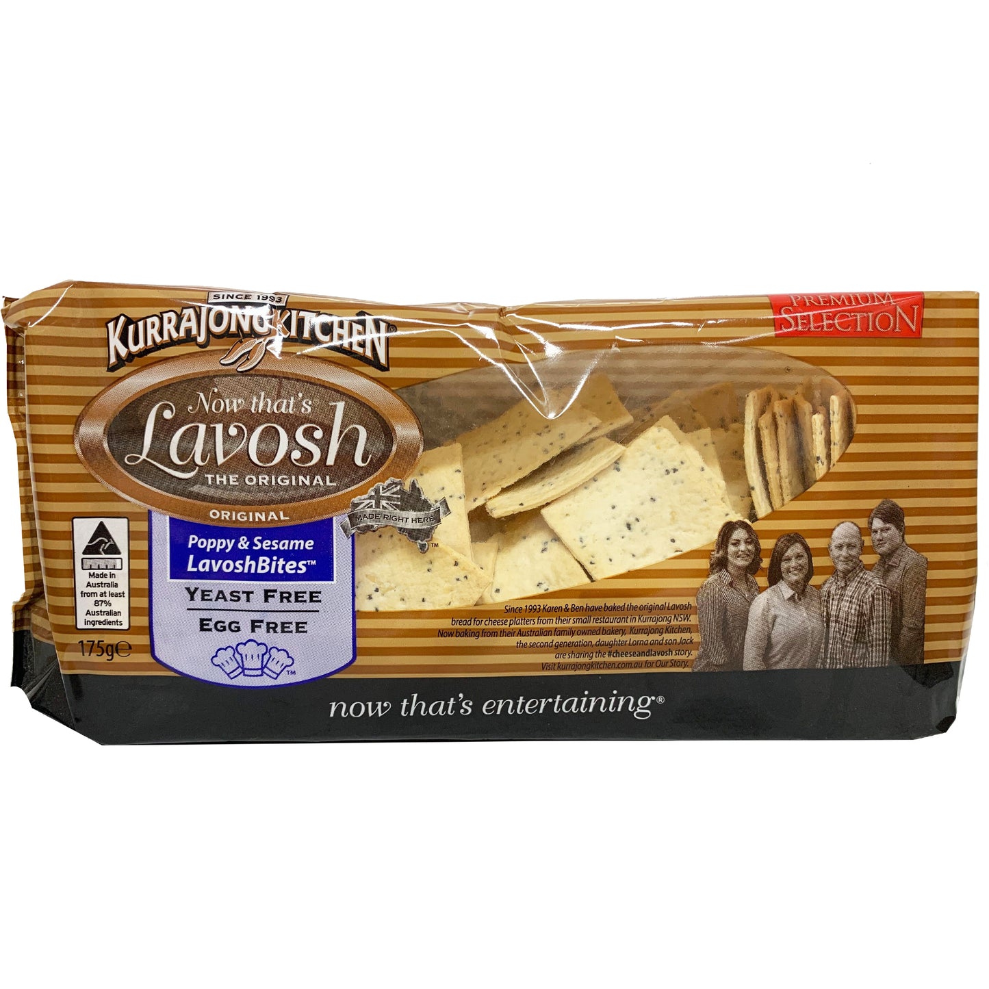 Kurrajong Kitchen Lavosh Bites Poppy and Sesame 175g