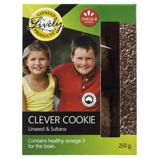 Lively Clever Cookie Linseed Sultana 250g , Grocery-Biscuits - HFM, Harris Farm Markets
 - 1