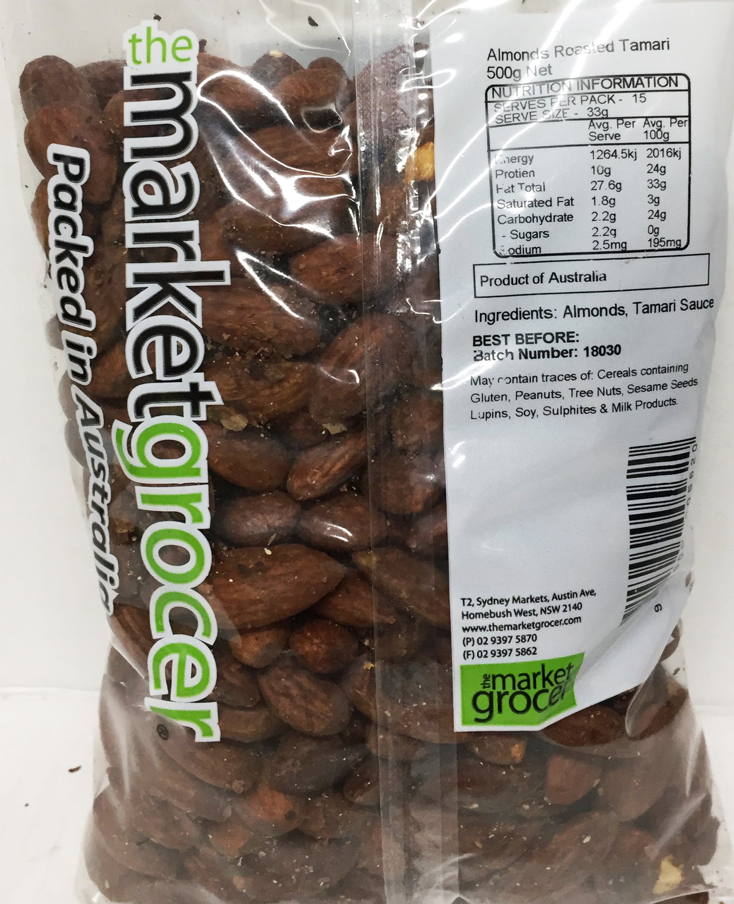 The Market Grocer Almonds Tamari 500g