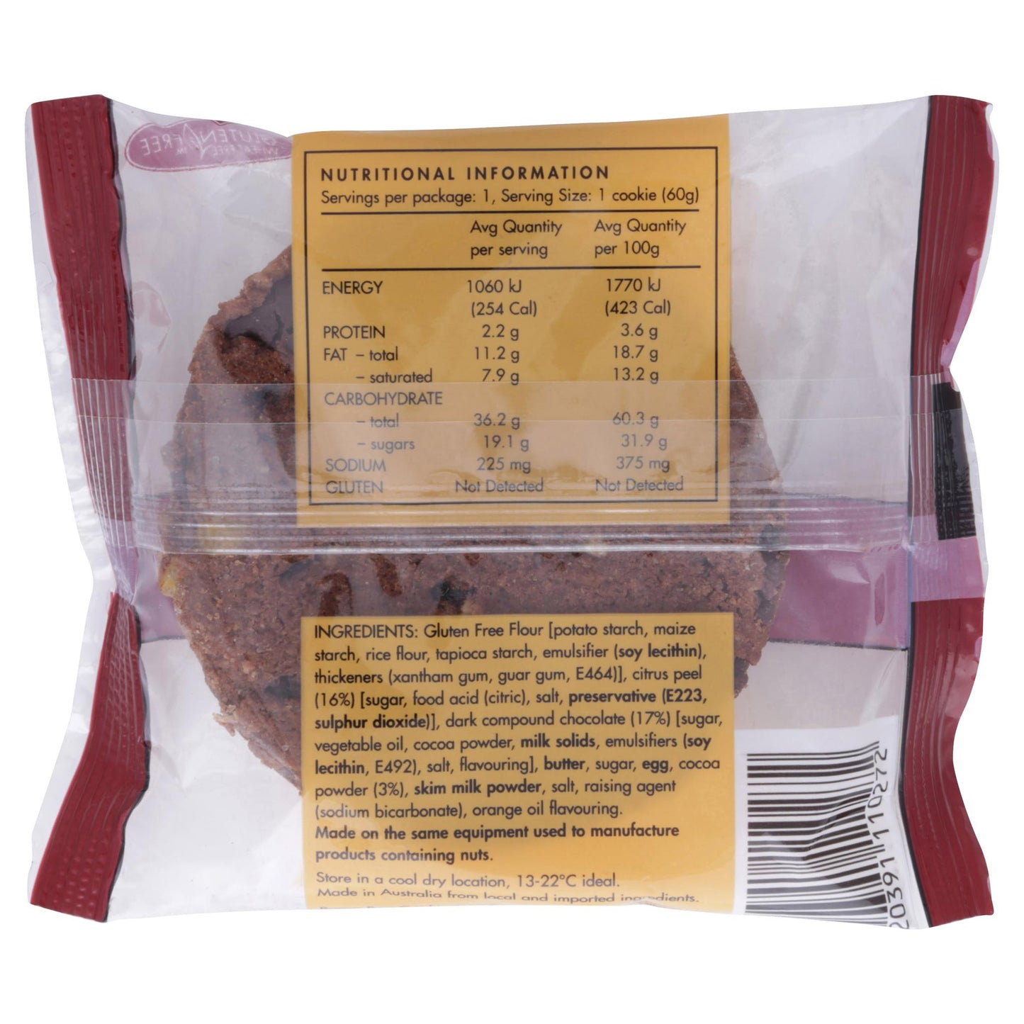 Byron Bay Cookie Dark Choc & Orange 60g , Grocery-Biscuits - HFM, Harris Farm Markets
- 2