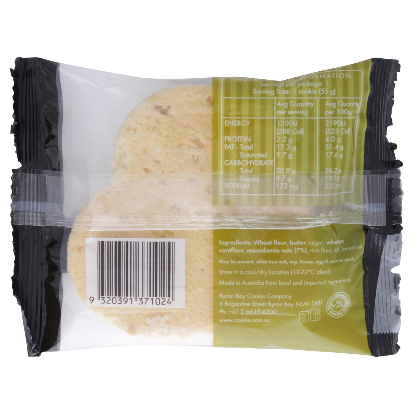 Byron Bay Cookie Lemon & Macadamia 60g , Grocery-Biscuits - HFM, Harris Farm Markets
- 2