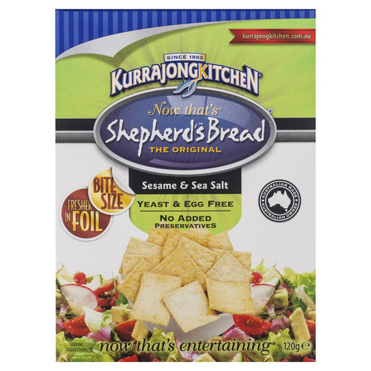 Kurrajong Shepherds Bread Sesame & Sea Salt 120g , Grocery-Biscuits - HFM, Harris Farm Markets
 - 1