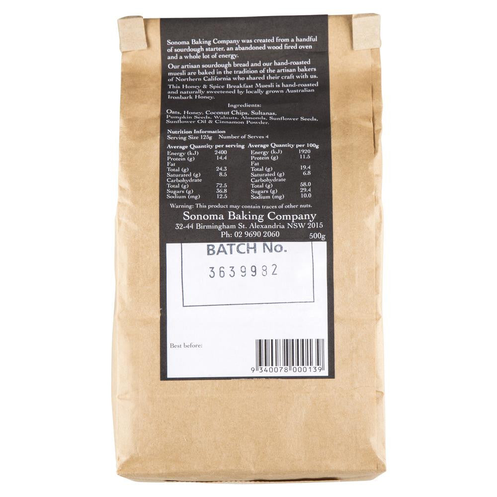 Sonoma Honey Spice Breakfast Muesli 500g , Grocery-Cereals - HFM, Harris Farm Markets
- 2