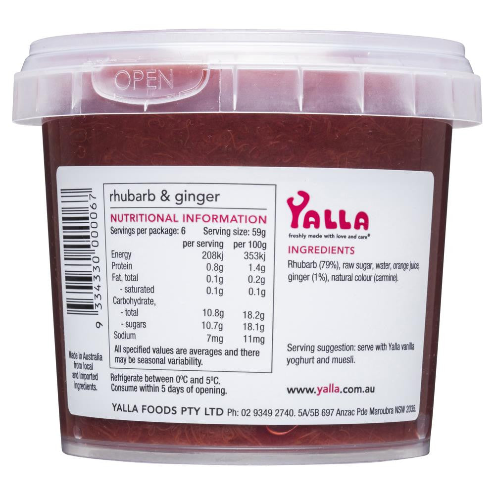 Yalla Rhubarb & Ginger Compote 350g , Frdg3-Dessert - HFM, Harris Farm Markets
- 2