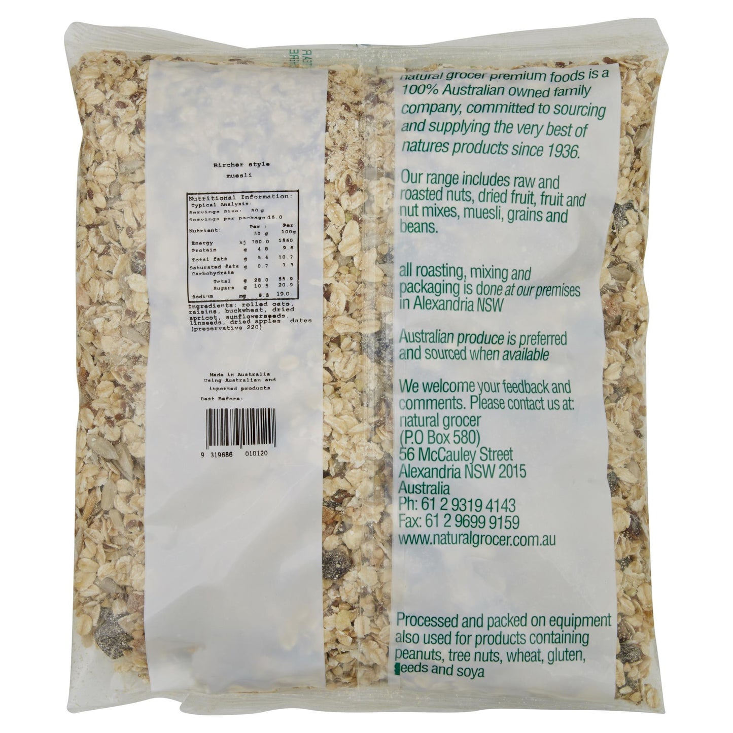 Natural Grocer Muesli Bircher 750g , Grocery-Cereals - HFM, Harris Farm Markets
- 2