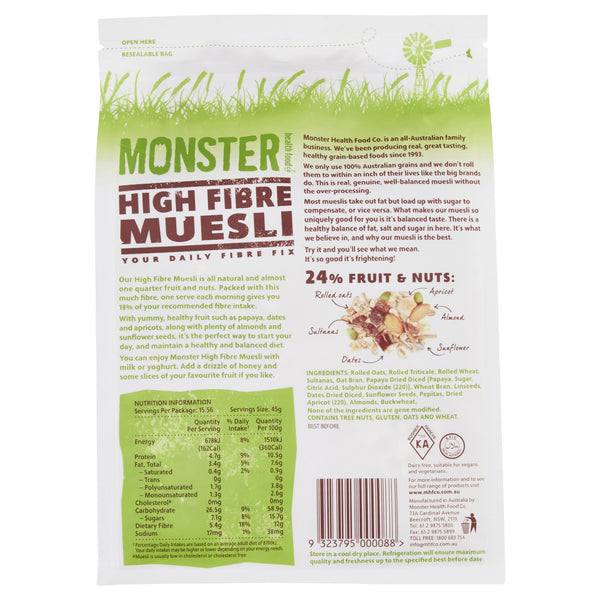 Monster Muesli Hi Fibre 700g , Grocery-Breakfast - HFM, Harris Farm Markets
 - 2