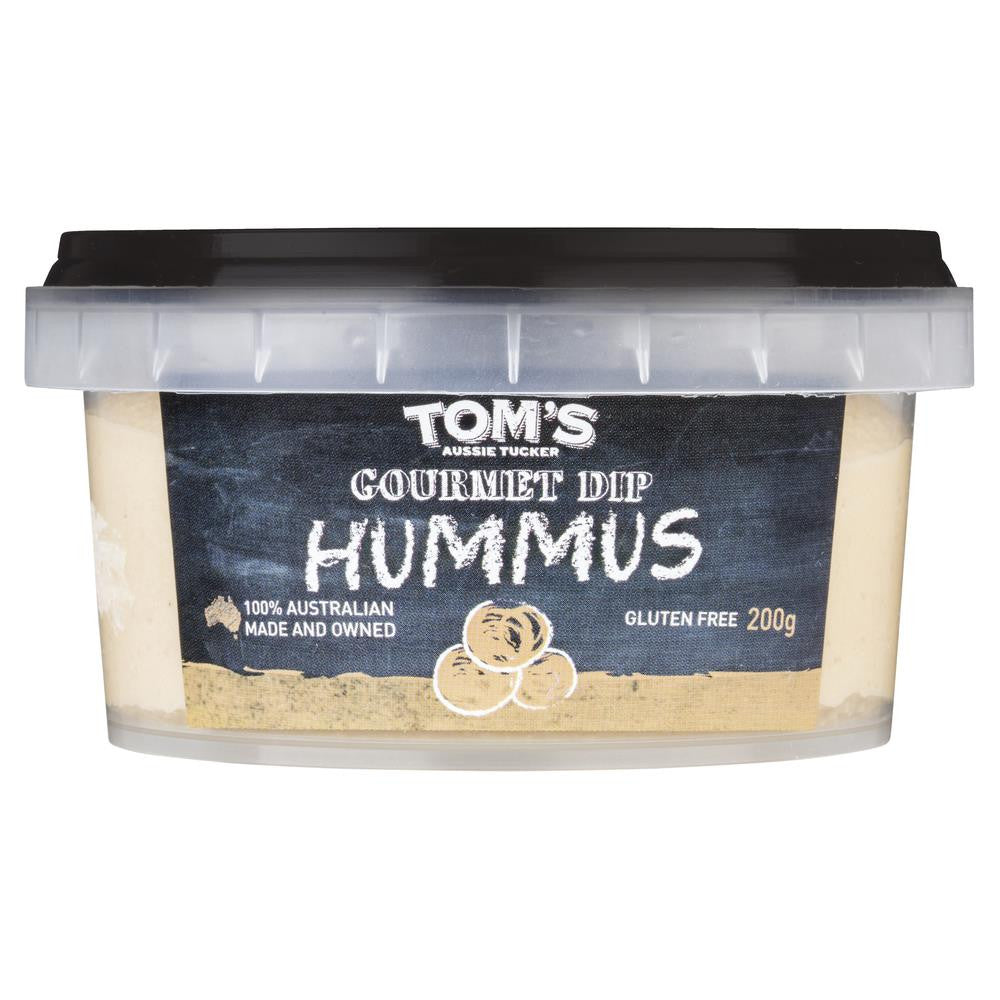 Tom's Aussie Tucker Gourmet Dip Hummus 200g , Frdg1-Antipasti - HFM, Harris Farm Markets
 - 1