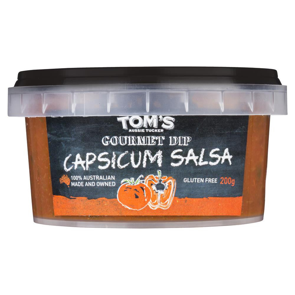 Tom's Aussie Tucker Gourmet Dip Capsicum Salsa 200g , Frdg1-Antipasti - HFM, Harris Farm Markets
 - 1
