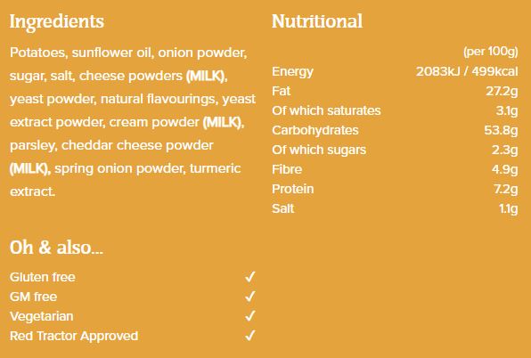 Burts Hand Cooked Potato Chips Mature Cheddar and Spring Onion 150g