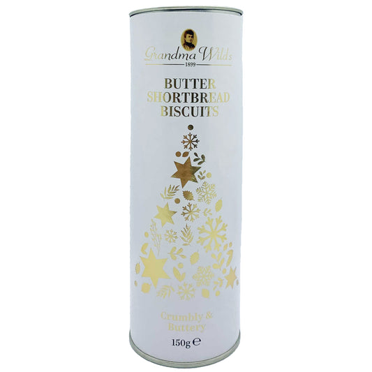 Grandma Wild Butter Shortbread Biscuits White Christmas Tube | Harris Farm Online