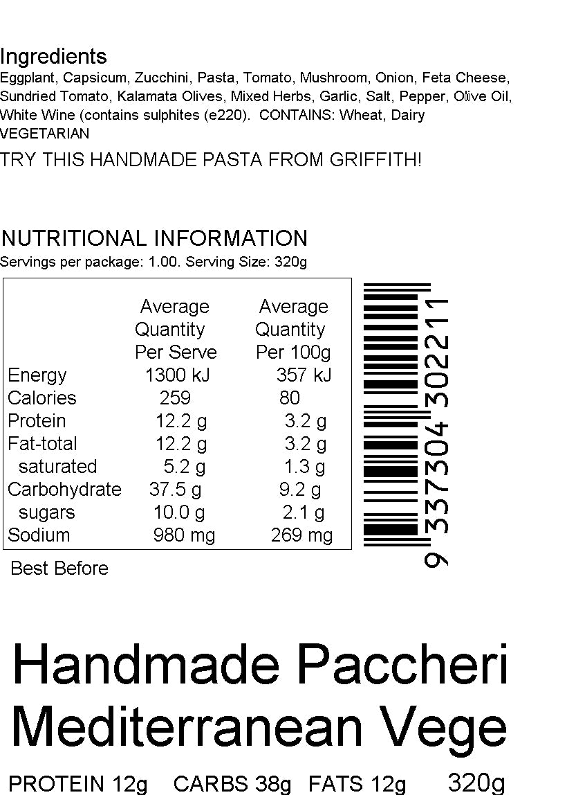 My Chef Paccheri Mediterranean Vege | Harris Farm Online