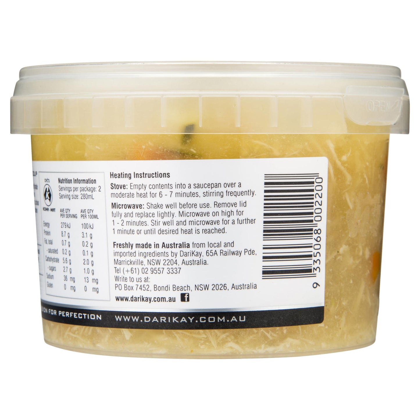 Darikay Hearty Chicken Soup 560ml , Frdg3-Meals - HFM, Harris Farm Markets
- 3
