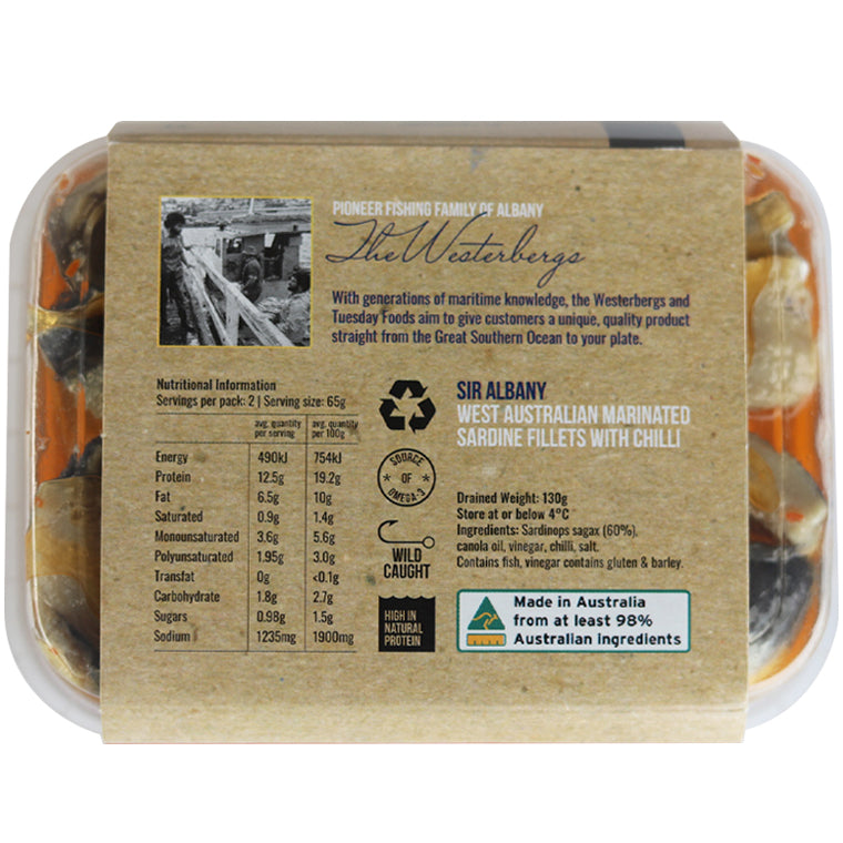 Sir Albany Chilli Marinated Sardine Fillets | Harris Farm Online