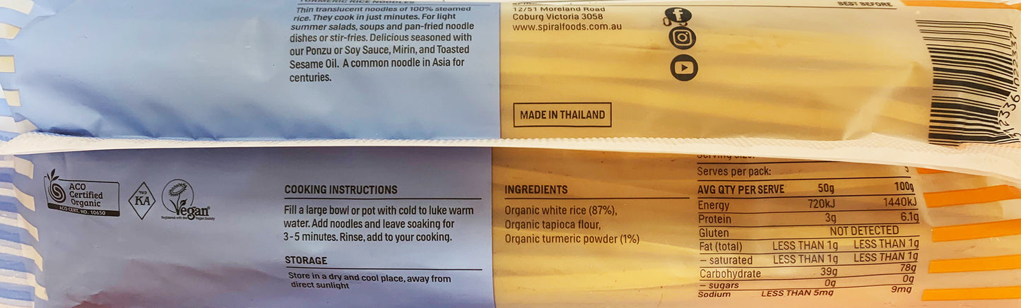 Organi - Rice Noodle - Tumeric - Organic & Gluten Free | Harris Farm Online