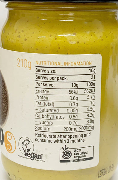 Spiral Organic Turmeric Spiced Mustard 210g