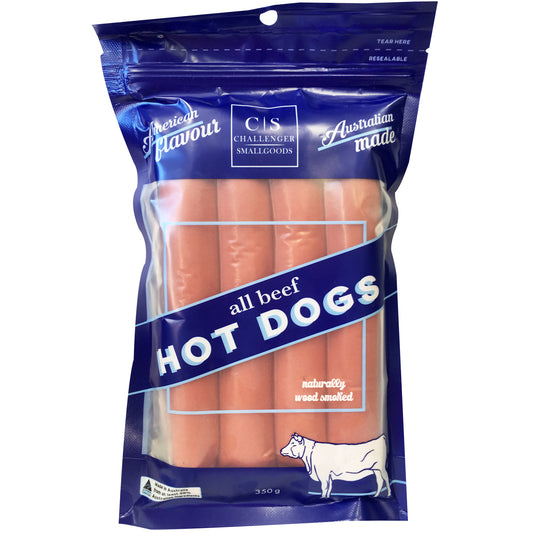 Beef - Hot Dogs (350g) Challenger Smallgoods