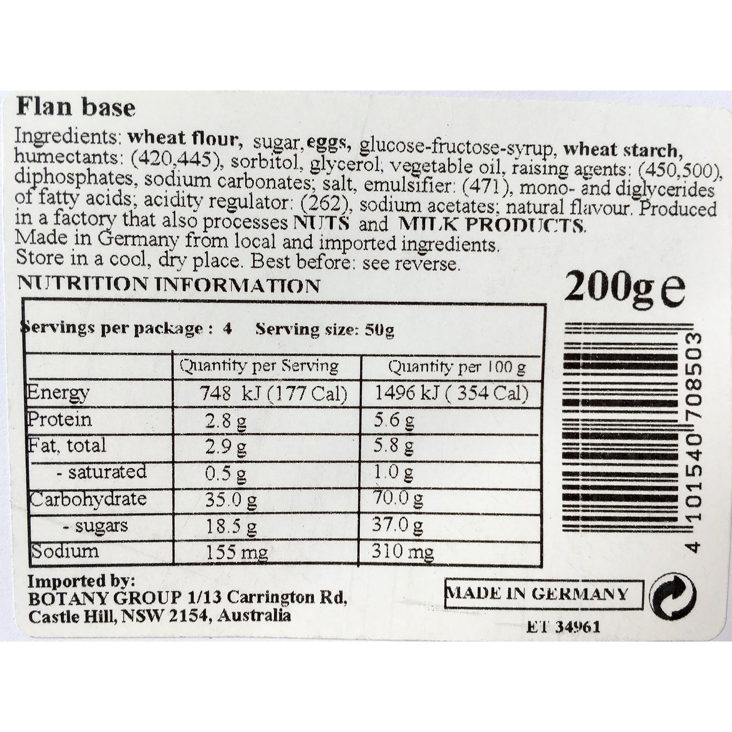 Kuchen Meister Flan Base 200g
