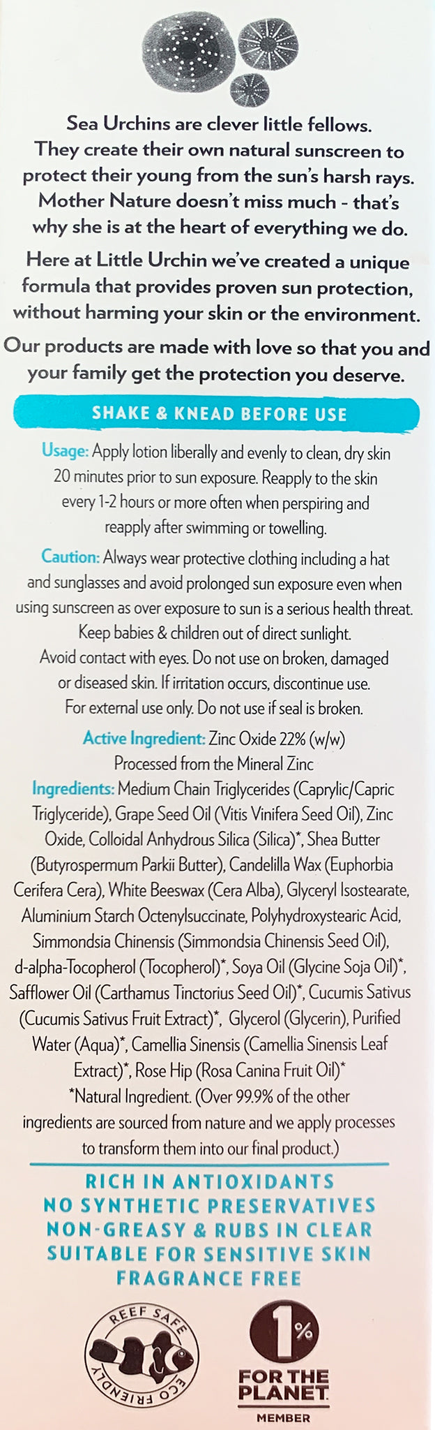 Little Urchin Natural Sunscreen | Harris Farm Online