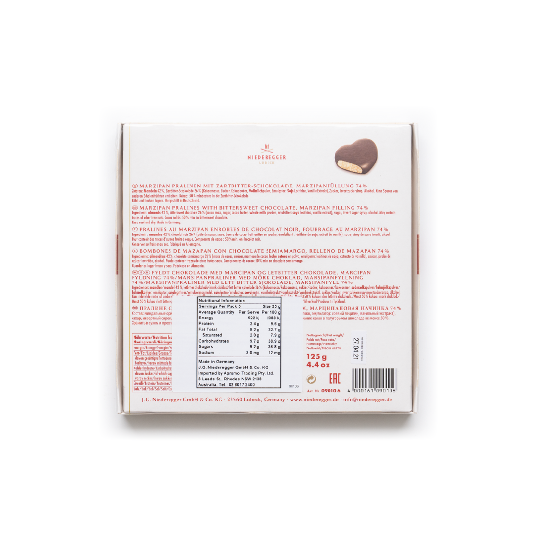 Niederegger Marz Hearts Dark Chocolate Gift Box | Harris Farm Online