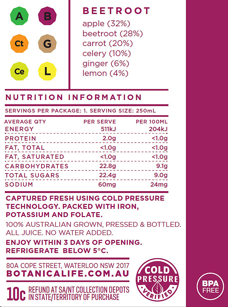 Botanica - Juice Cold Pressed - Beetroot Blend (250mL)