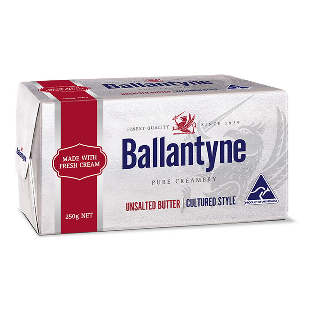 Butter Block Unsalted Cultured 250g Ballantyne , Frdg2-Dairy - HFM, Harris Farm Markets