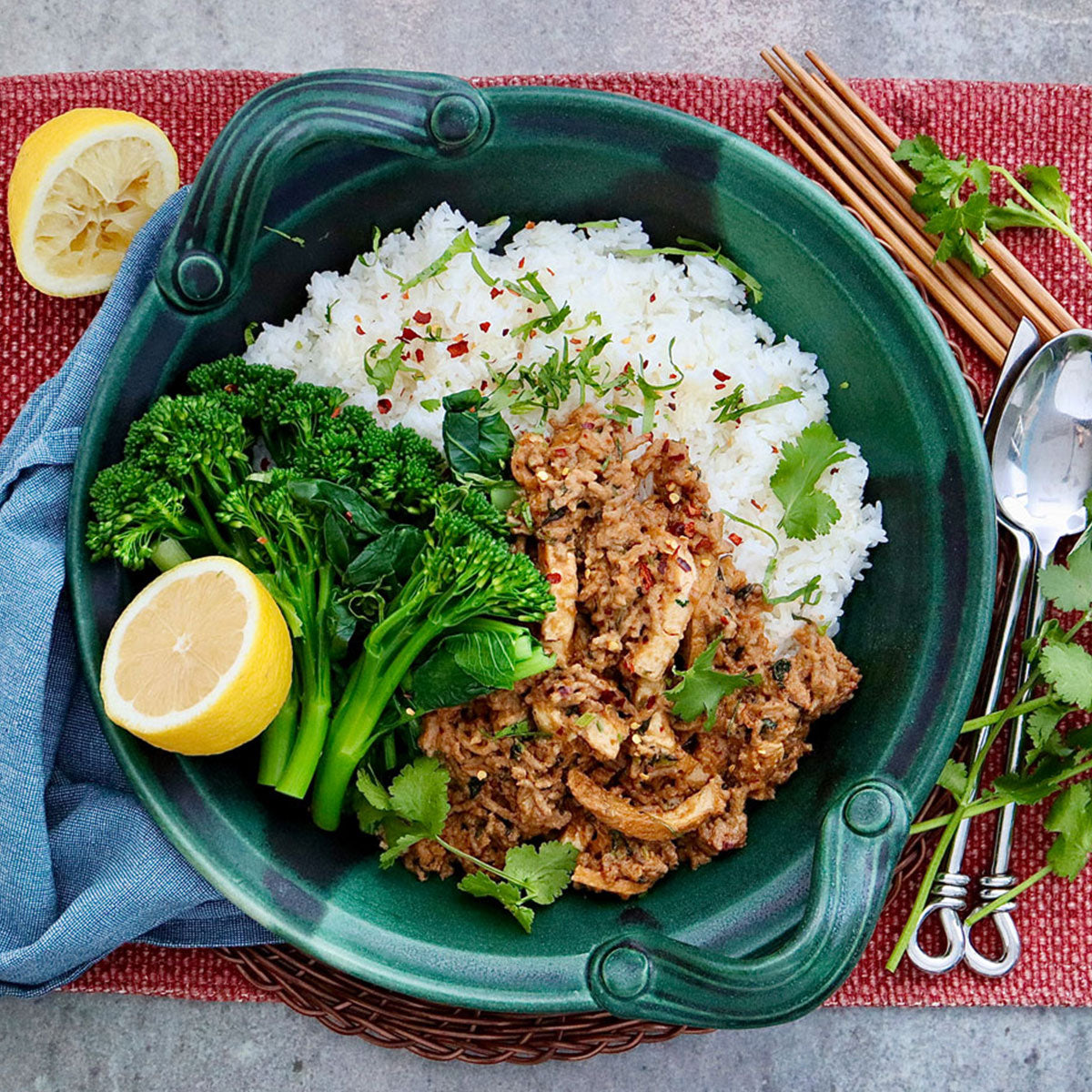 Sticky Peanut Pork Stir Fry - with Asian Greens and Rice | Harris Farm Online