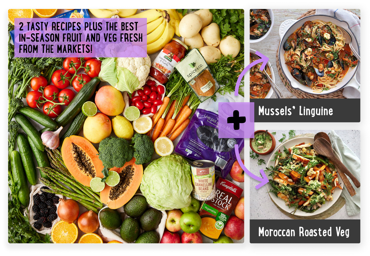 Dave's Recipe Box - Garlic Mussels Linguine and Moroccan Roasted Vegetables | Harris Farm Online