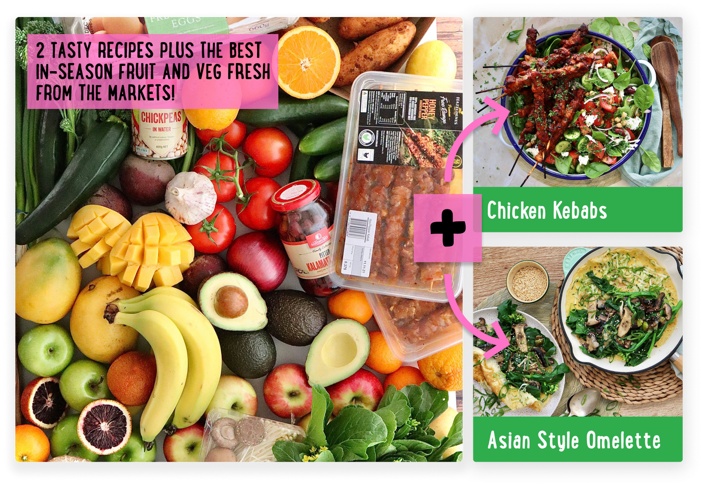 Dave's Recipe Box - Asian Style Omelette and Chicken Kebabs with Salad | Harris Farm Online
