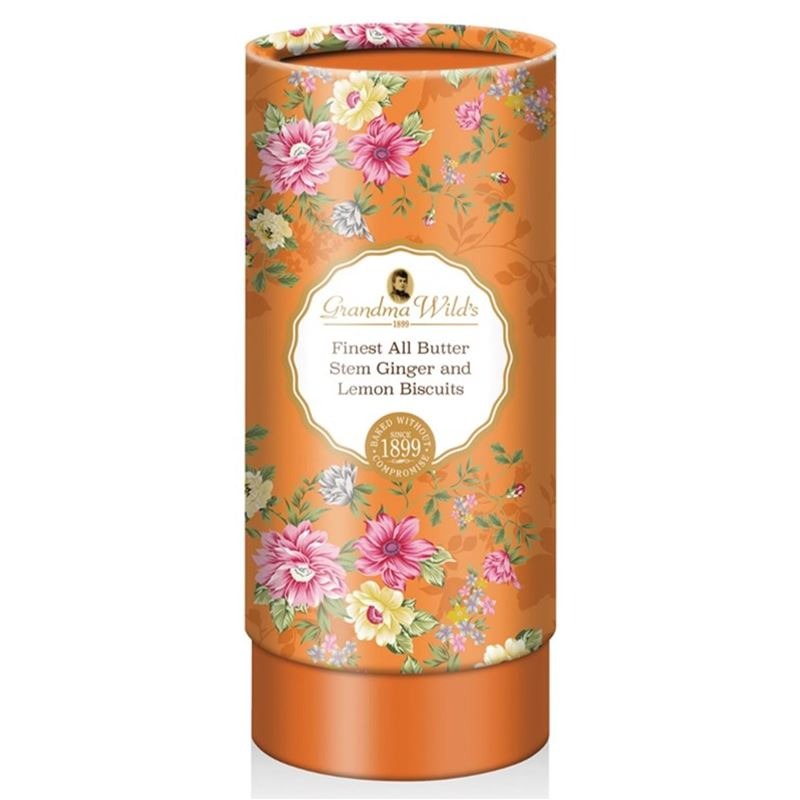 Grandma Wild Victorian Floral Biscuit Tube Orange 150g