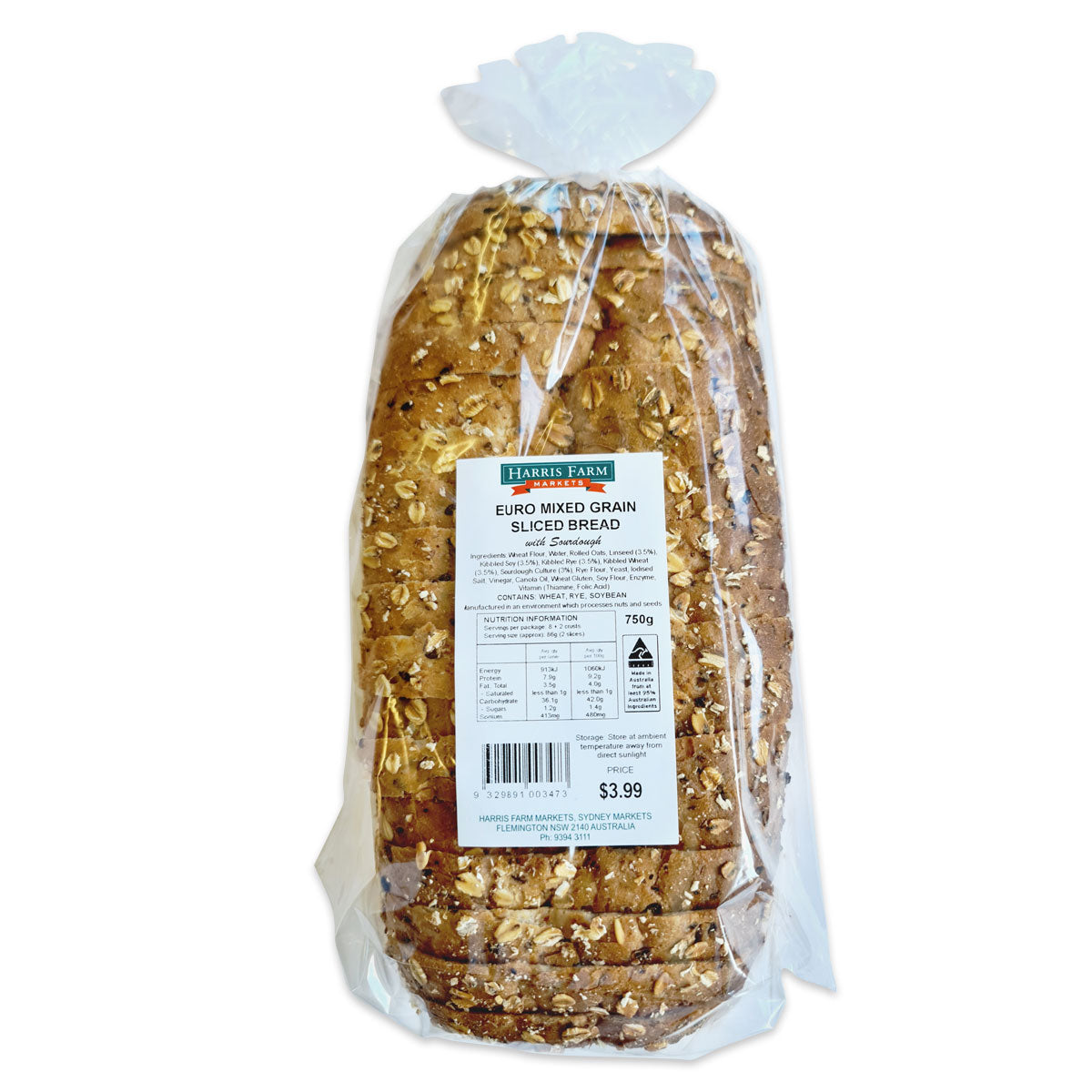 Harris Farm Sliced Bread Euro Mixed Grain 750g | Harris Farm Markets Online