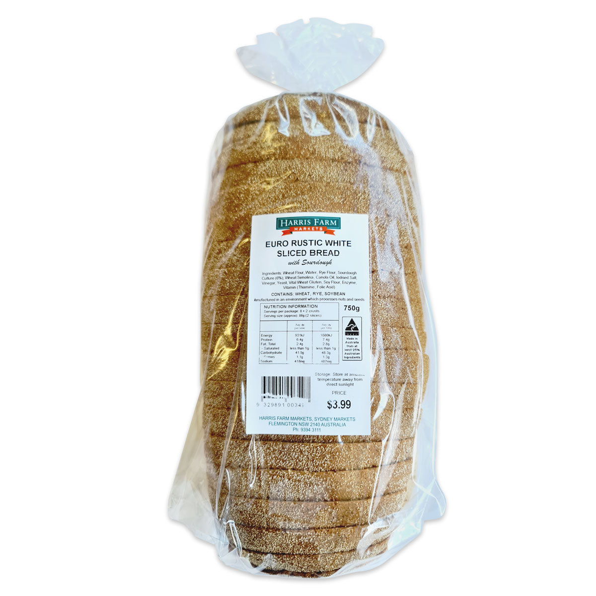 Harris Farm Euro White Sliced Bread 750g | Harris Farm Online