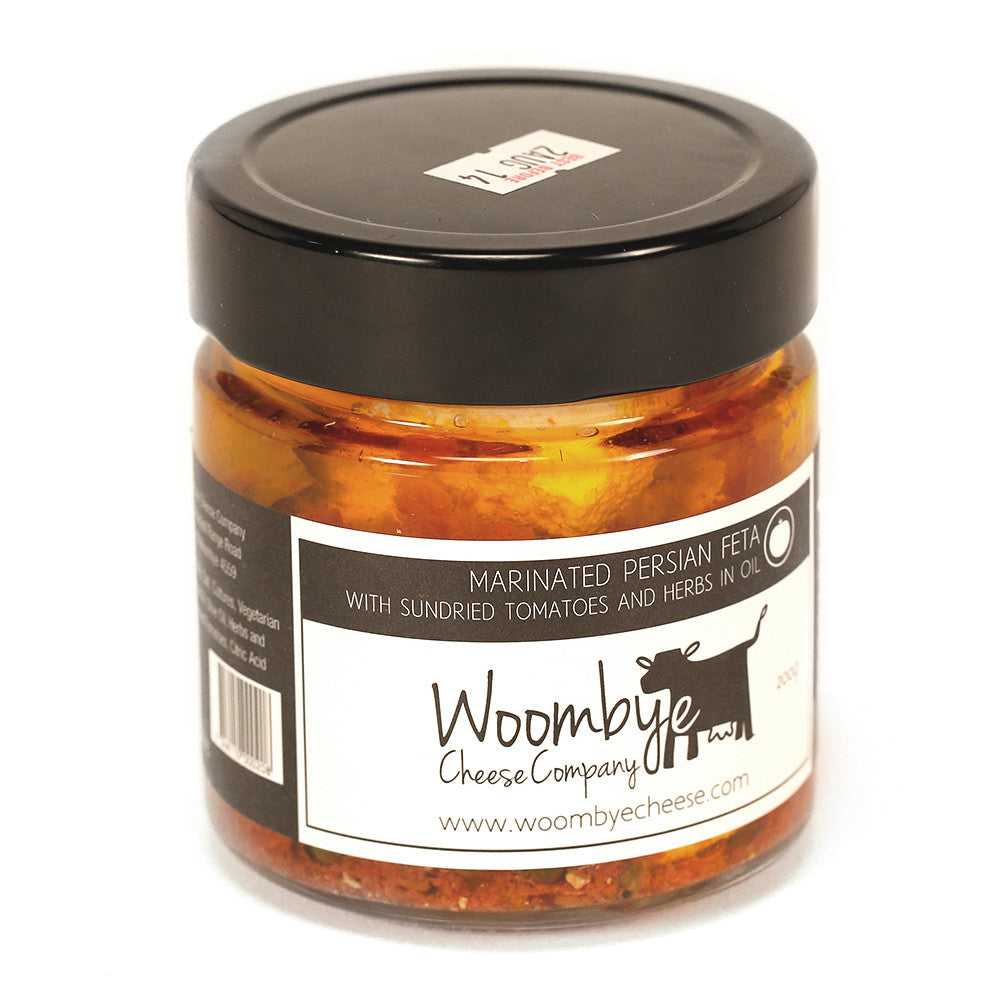 Persian Fetta Woombye Marinated Sundried Tom&Herbs 200g jar , Frdg1-Cheese - HFM, Harris Farm Markets