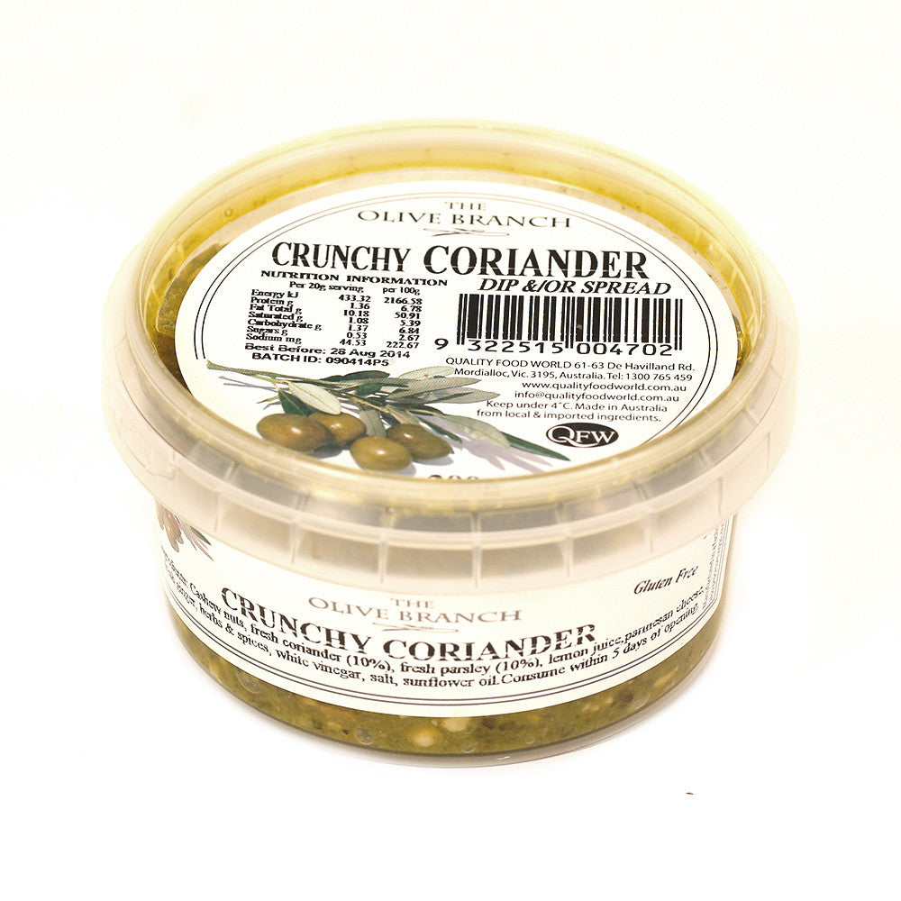 Olive Branch Crunchy Coriander Dip 200g , Frdg1-Antipasti - HFM, Harris Farm Markets