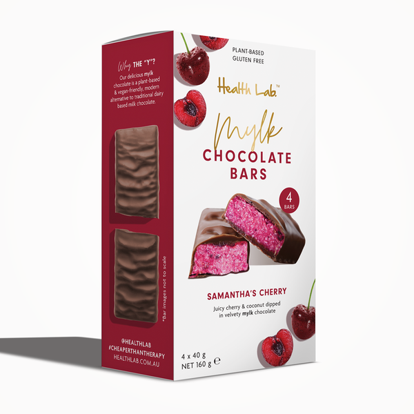 Health Lab Plant Based Mylk Chocolate Cherry Bars | Harris Farm Online