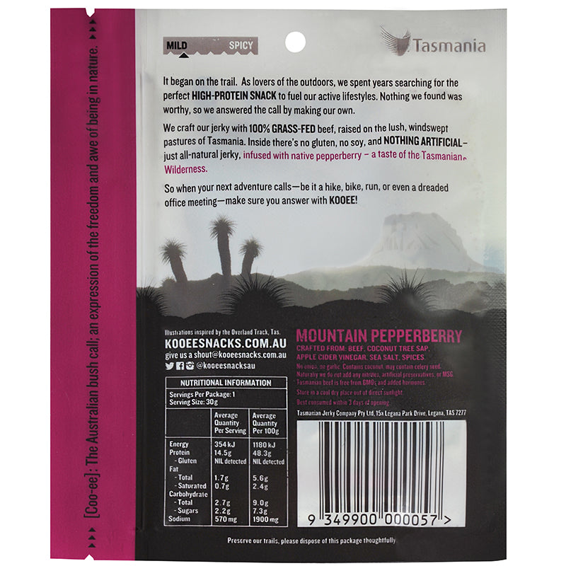 Kooee - Beef Jerky Grass Fed - Mountain Pepperberry | Harris Farm Online