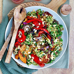 Roasted Vegetable Salad - with Grilled Halloumi and Salsa Verde | Harris Farm Online