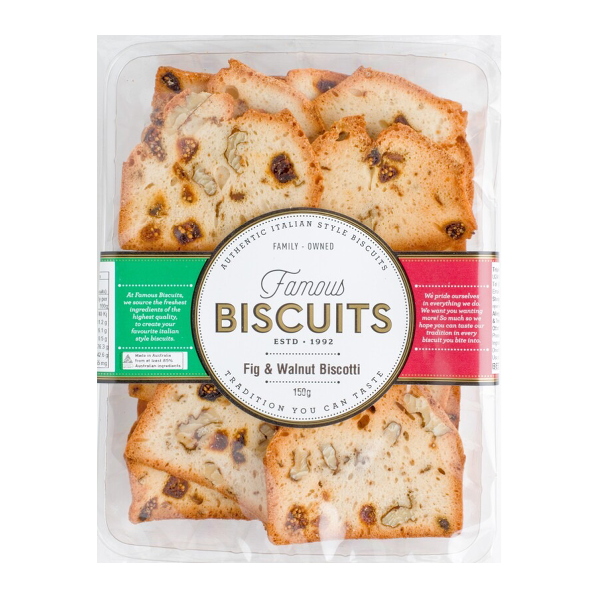 Famous Biscuits Fig and Walnut Biscotti 150g