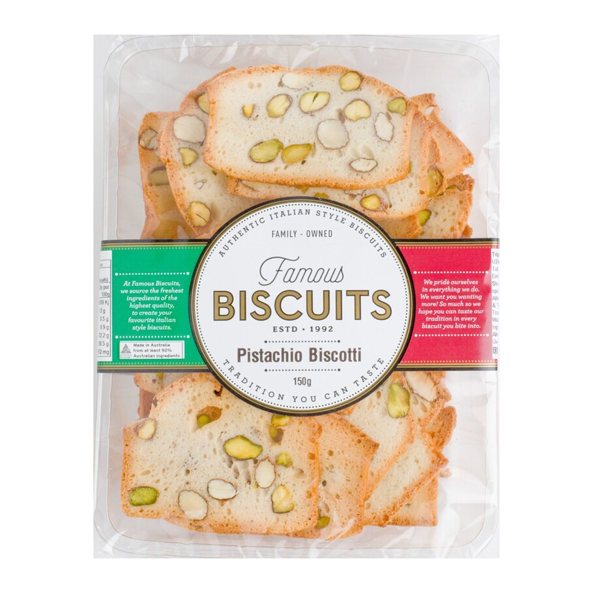 Famous Biscuits Pistachio Biscotti 150g
