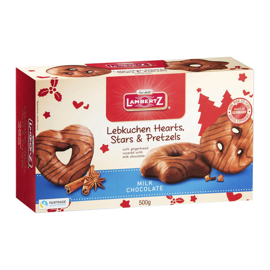 Lambertz Ginger Bread Pretzels Hearts and Star 500g