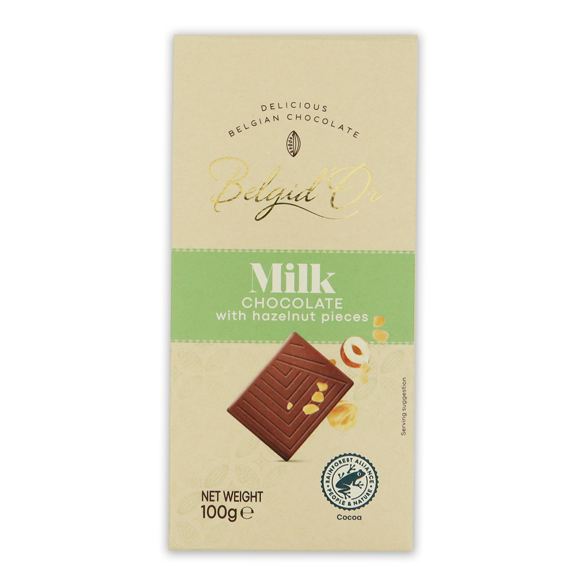 BelgidOr Tablet Hazelnut Milk Chocolate 100g