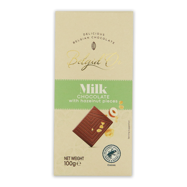 BelgidOr Tablet Hazelnut Milk Chocolate 100g