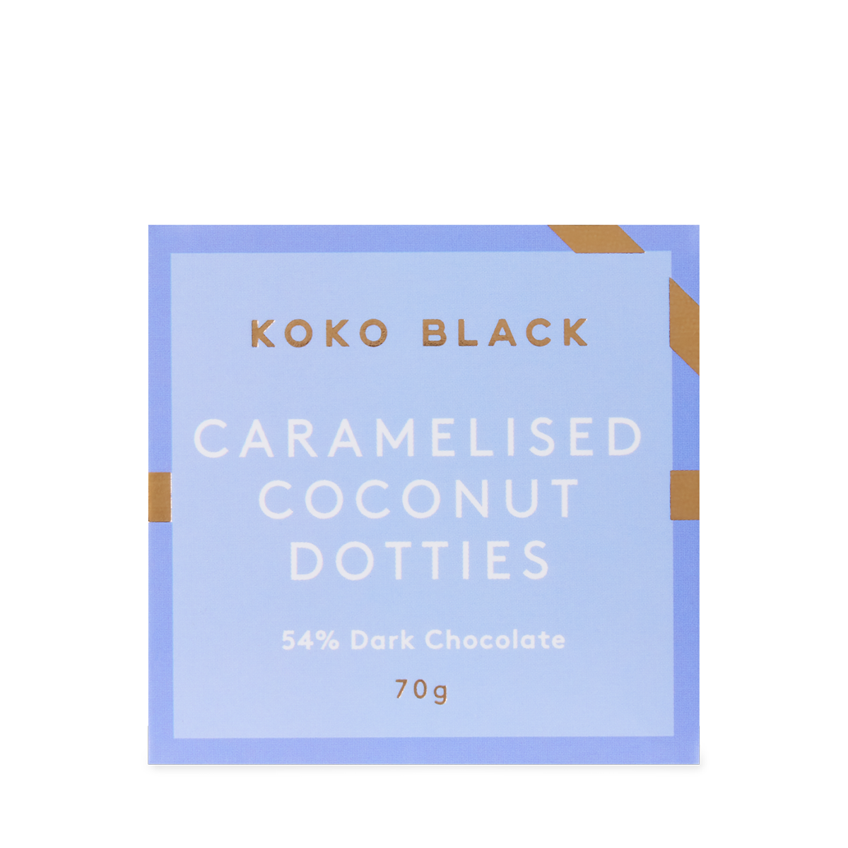 Koko Black Dark Chocolate Caramelised Coconut Dark Dotties Cube 70g