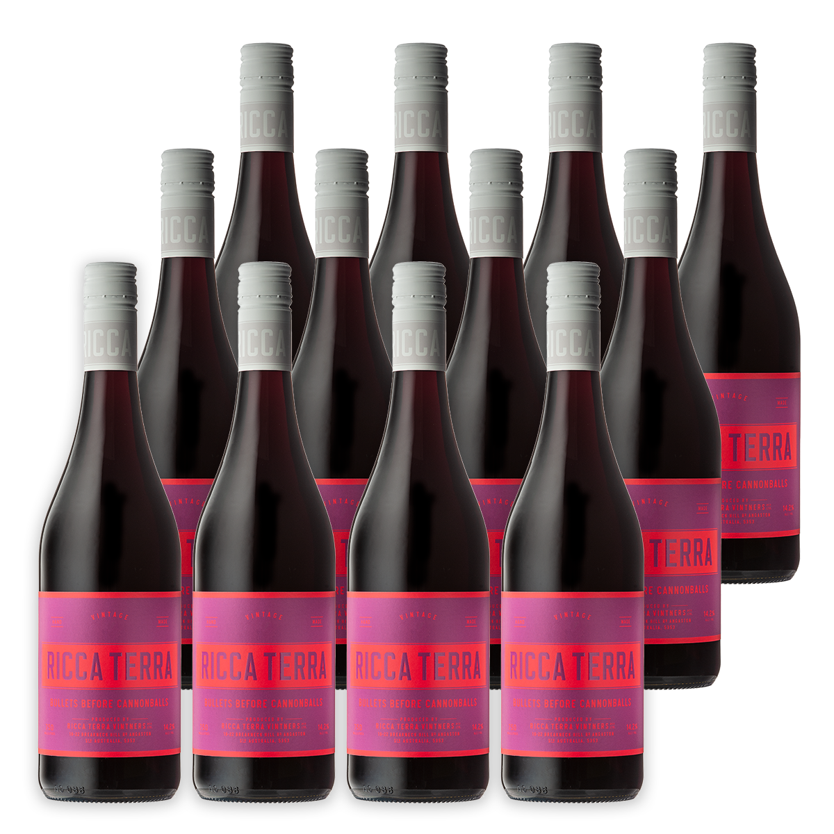 Ricca Terra Bullets Before Cannonballs Red Blend Riverland SA Case 12 x 750ml